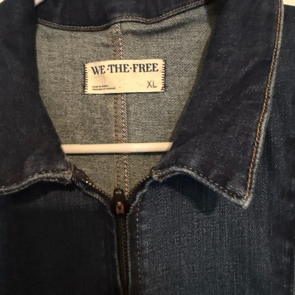We The Free - Free People Jayde Dark Blue Denim Jumpsuit - Picture 2 of 6